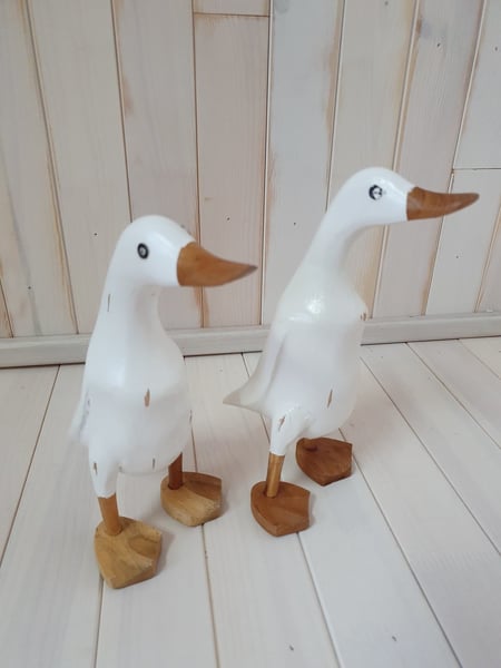 Deko- Ente weiß & natur, ca. 22 cm